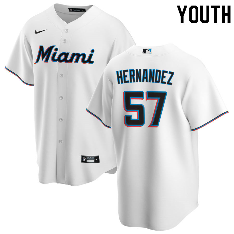 Nike Youth #57 Elieser Hernandez Miami Marlins Baseball Jerseys Sale-White